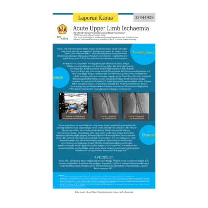 Vascular Medicine Case Report Poster - Acute Upper Limb Ischaemia - Dara Metia